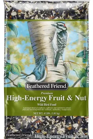 In Demand Feathered Friend 14392 Safflower Seed Fruit and Nut Wild Bird Food, 4 lb, Premium, Blended, Bag