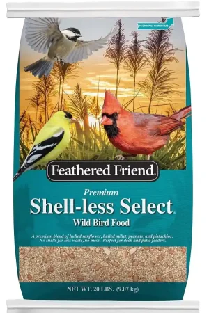 Price Cut Feathered Friend Shell-less Select 14400 Sunflower Kernel Wild Bird Food, 20 lb, Premium, Blended, Bag