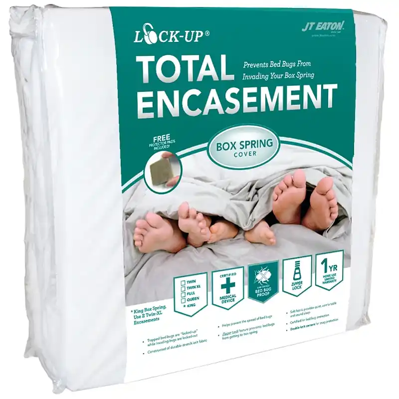 J.T. Eaton Lock-Up 80FULBOX Box Spring Encasement, Full, Fabric, White Must Have