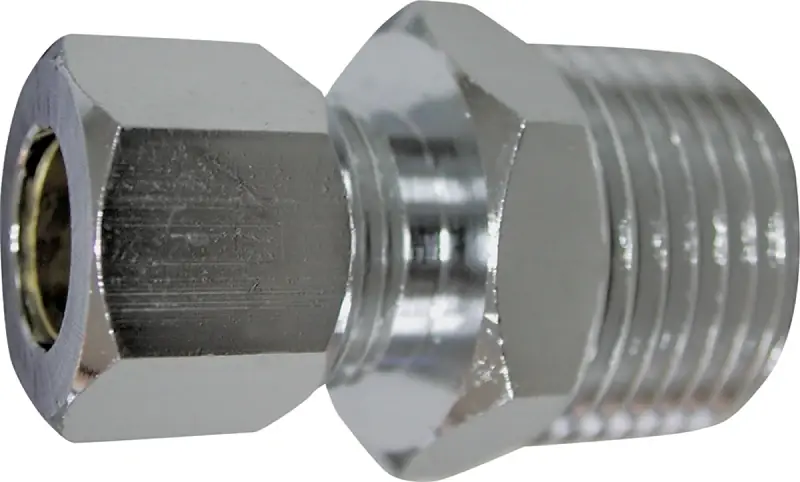 ProSource PMB-260LFB Water Supply Connector, 1/2 x 3/8 in, MIP x Compression, Brass, Chrome Top Rated