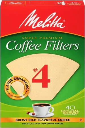Trusted Brand Melitta 63100 #4 Coffee Filter, Cone, Paper, Natural Brown