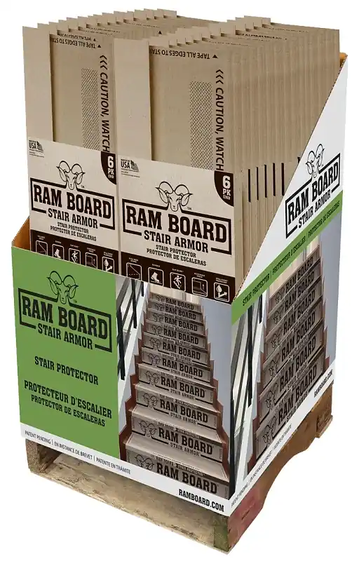 Ram Board Stair Armor RBSA 36-FR/EN Stair Protector, 19 in L, 34 in W Fresh Stock