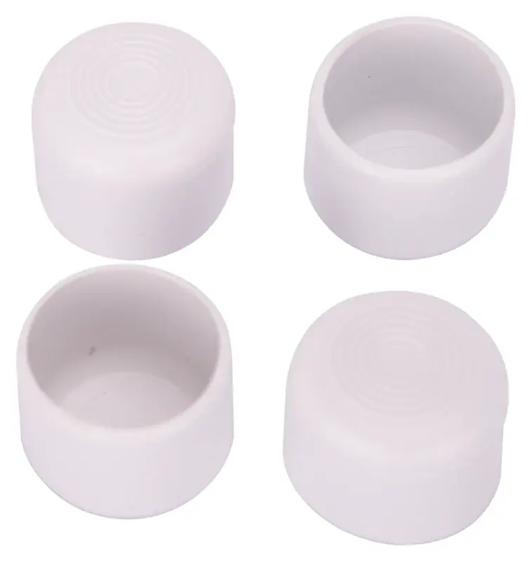 Luxury ProSource FE-50616-PS Furniture Leg Tip, Round, Plastic, White, 1-1/4 in Dia, 1-1/8 in H
