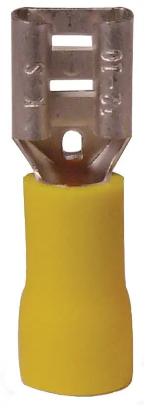 Bargain Gardner Bender 20-145F Disconnect Terminal, 600 V, 12 to 10 AWG Wire, 1/4 in Stud, Vinyl Insulation, Yellow, 16/PK