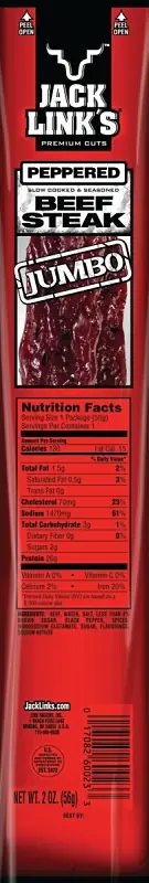 Jack Link's 06023 Snack, Pepper, 2 oz, Beef, Black Pepper, Pack of 12 Budget
