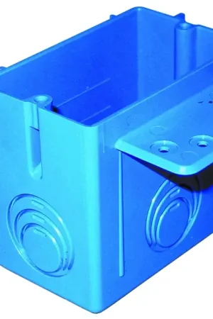 Carlon A122 Outlet Box, 1 -Gang, 4 -Knockout, PVC, Blue, Bracket Mounting Clearance