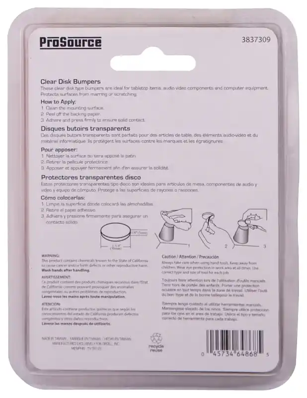 Super Sale ProSource FE-50774-PS Furniture Bumper Pad, 1-1/4 in, Disk, Polyurethane