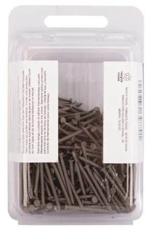 While Supplies Last ProSource NTP-090-PS Panel Nail, 16D, 1 in L, Steel, Painted, Flat Head, Ring Shank, Dark Oak, 171 lb, Pack of 5