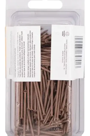 Weekend Sale ProSource NTP-161-PS Panel Nail, 15D, 1-5/8 in L, Steel, Painted, Flat Head, Ring Shank, Brown, Pack of 4