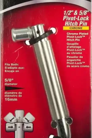 Authentic Master Lock 1414DAT Hitch Pin, 5/8 in Dia Pin, 2-1/2 in OAL, Hardened Steel, Nickel Chrome
