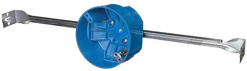 Carlon B620KR-UPC Ceiling Box, Adjustable Bar Hanger Mounting, 4 in W, 4 in D, 2-1/4 in H, 1-Gang, Polycarbonate, Blue Best Choice