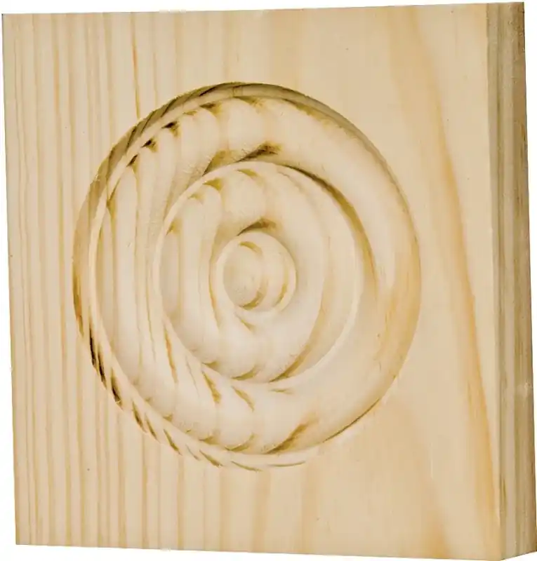 Waddell RTB35M Trim Block, 3-3/4 in H, 3-3/4 in W, Rosette Pattern Grab Now
