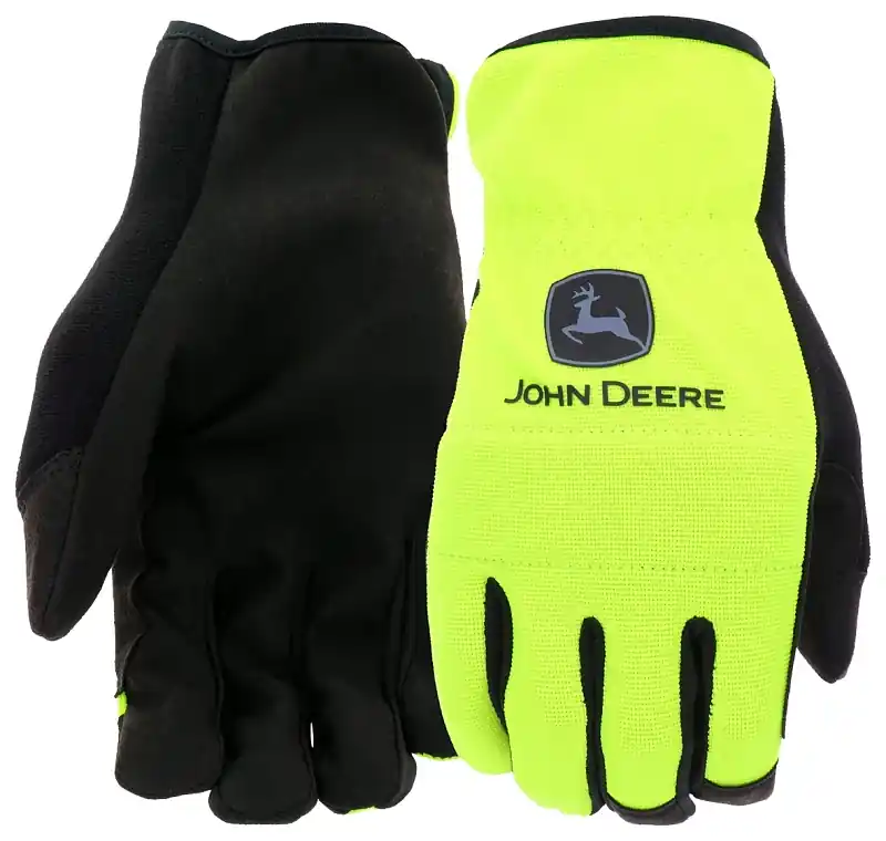 John Deere JD86018-L High-Dexterity Work Gloves, Men's, L, Reinforced Thumb, Shirred Cuff, Spandex/Synthetic Leather Holiday Sale