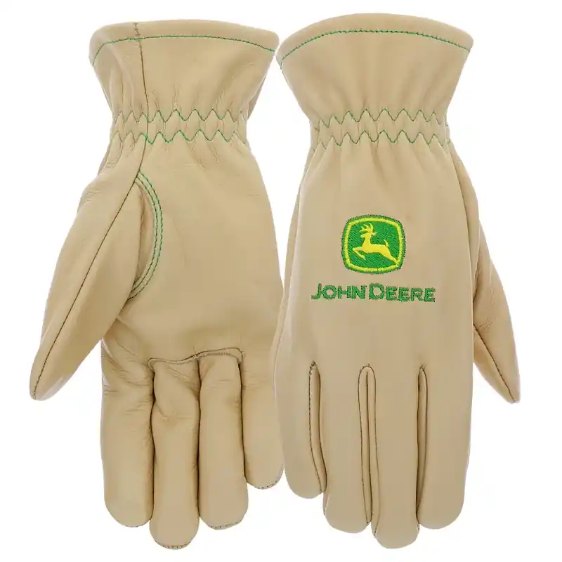 John Deere JD84014-WML Work Gloves, Women's, M/L, 3-7/8 in L, Slip-On Cuff, Cow Grain Leather, Beige Buy Online