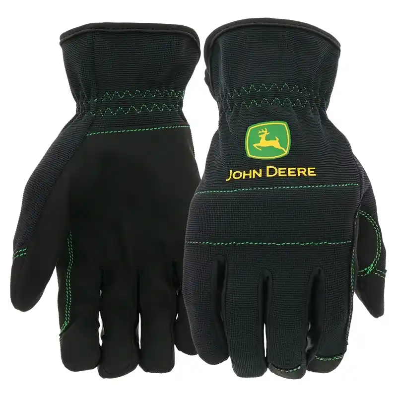 Next Day Delivery John Deere JD86021-L High-Dexterity Work Gloves, L, 4-5/8 in L, Slip-On Cuff, Polyester, Black