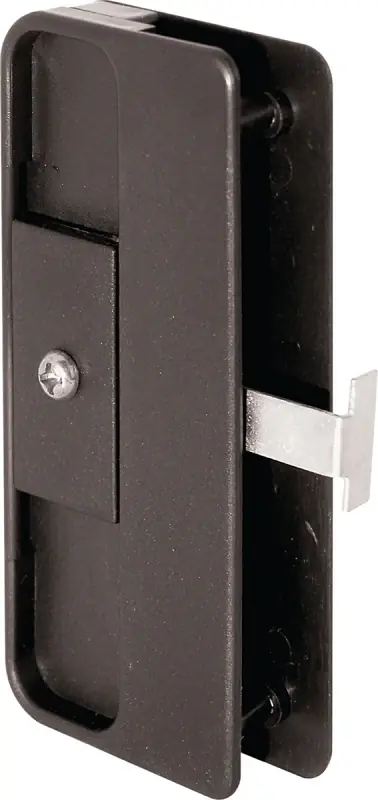 Prime-Line A 150 Door Latch and Pull, Black, 2 in Pull W, Plastic/Steel Cheap