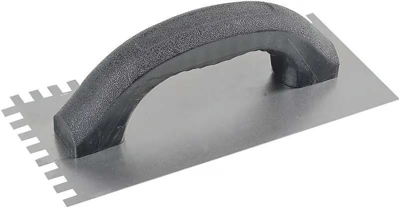 Genuine M-D 49104 Tile Installation Trowel, 1/2 in W x 1/2 in D Notch, 9 in L, 4 in W, Square Notch, Ergonomic Handle