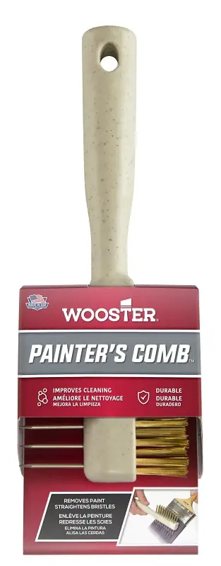 Last Chance Wooster 1832 Painter's Comb, 1 in L Trim, Brass Trim, Polypropylene Handle