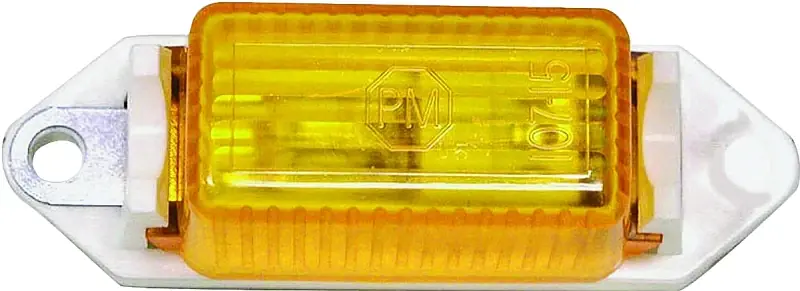 Luxury PM V107WA Marker Light, Rectangular, 3.18 in W, 1 in H, 12 V, Incandescent Lamp, Amber Lens, Screw