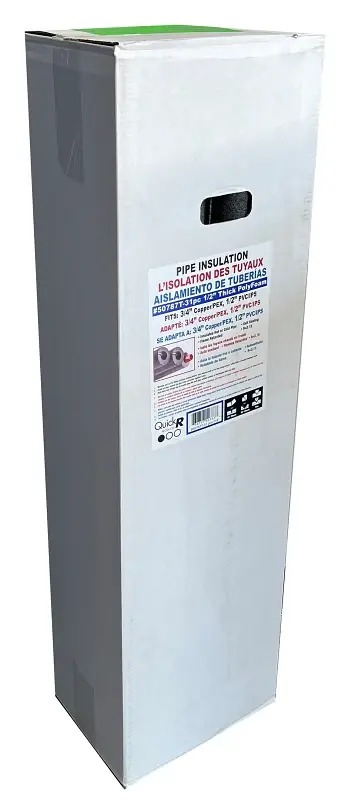 Last Chance Quick R 50787T Pipe Insulation, 7/8 in ID x 1-7/8 in OD Dia, 46 in L, Poly Foam w/2 glue strips, Charcoal, Pack of 31