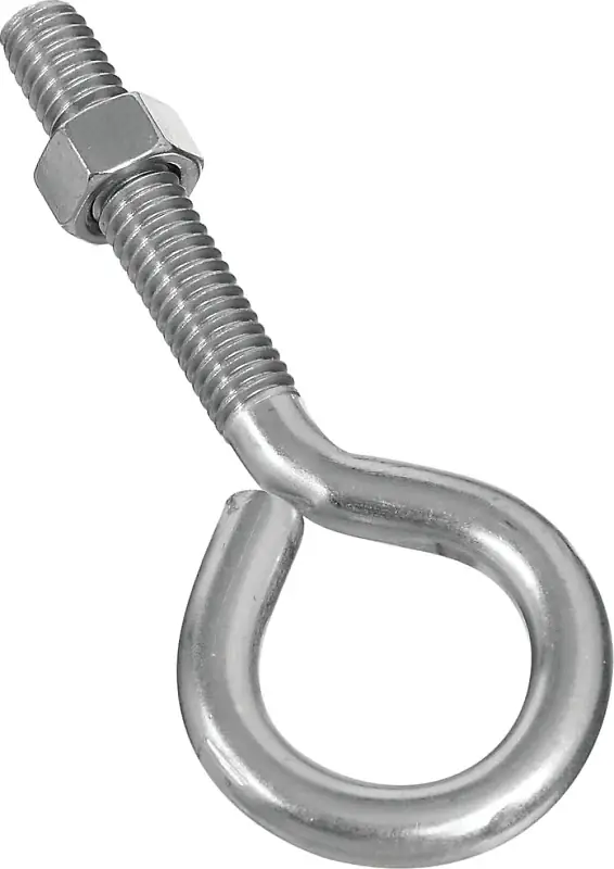 Bargain National Hardware N221-648 Eye Bolt, 3/8-16 Thread, Coarse Thread, 2 in L Thread, 1 in ID Dia Eye, 2.35 in L Shank