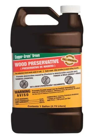 Luxury Copper Green Flat Brown Oil-Based Wood Preservative 1 gal, Pack of 4