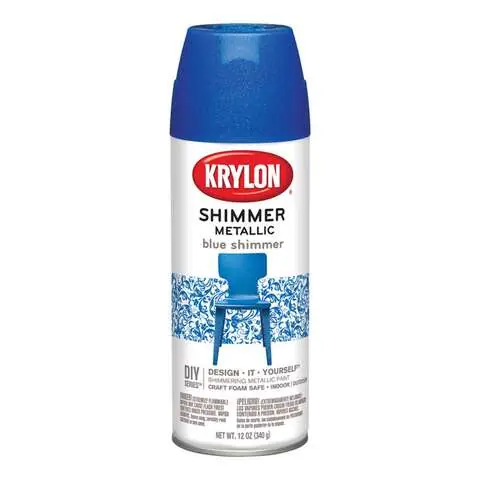 Save Now Krylon Blue Shimmer Metallic Spray Paint 12 oz, Pack of 6