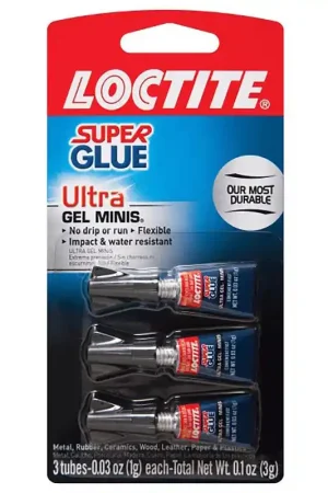 Deal Loctite Ultra Gel Minis High Strength Ethyl Cyanoacrylate Clear Super Glue 0.1 oz, Pack of 6