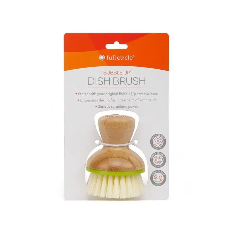 Full Circle Bubble Up 2.3 in. W Medium Bristle 1.5 in. Bamboo Handle Dish Brush Order Now
