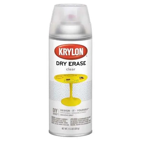 Krylon Dry Erase Clear Dry Erase Spray Paint 12 oz, Pack of 6 New Arrival