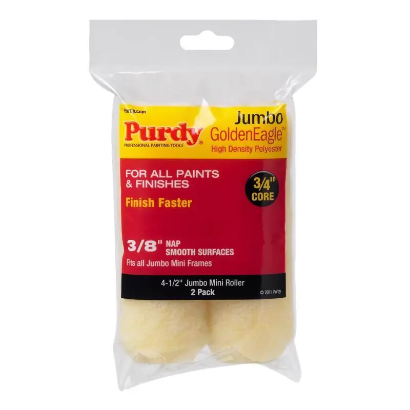 Purdy GoldenEagle Polyester 4.5 in. W X 3/8 in. Jumbo Mini Paint Roller Cover 2 pk Clearance