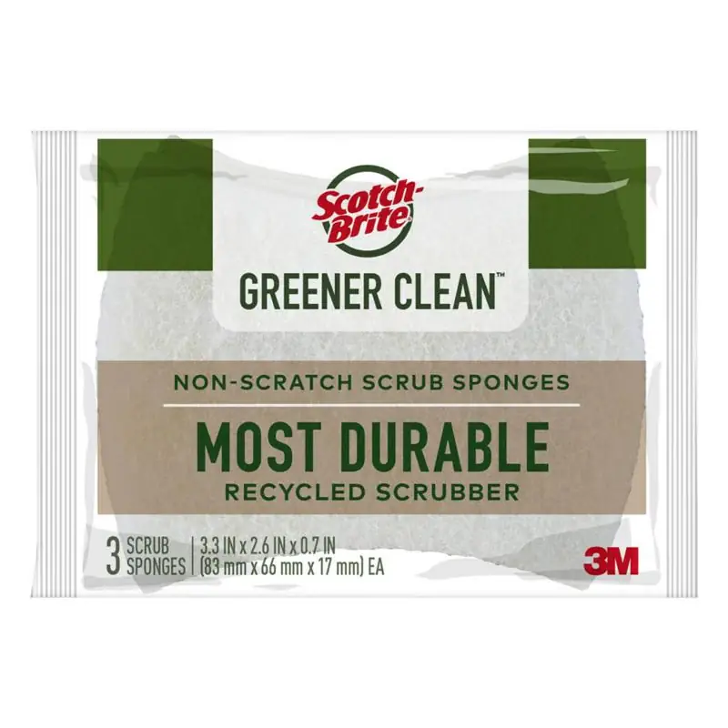 Scotch-Brite Greener Clean Non-Scratch Scrubber Sponge For Multi-Purpose 4.5 in. L 3 pk, Pack of 8 Time-Limited