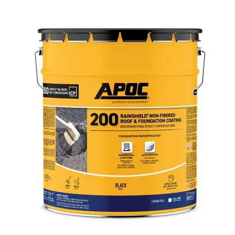 APOC RAINSHIELD - NF Gloss Black Asphalt Roof And Foundation Coating 5 gal Next Day Delivery