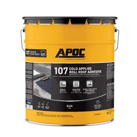 APOC Gloss Black Asphalt Roll Roofing Adhesive 5 gal New Release