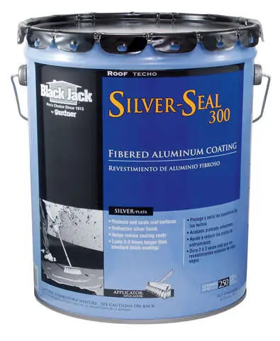 Trending Black Jack Silver Seal 300 Gloss Silver Fibered Aluminum Roof Coating 5 gal