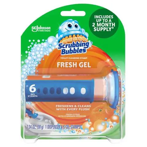 New Release Scrubbing Bubbles Citrus Scent Continuous Toilet Cleaning System 1.34 oz Gel