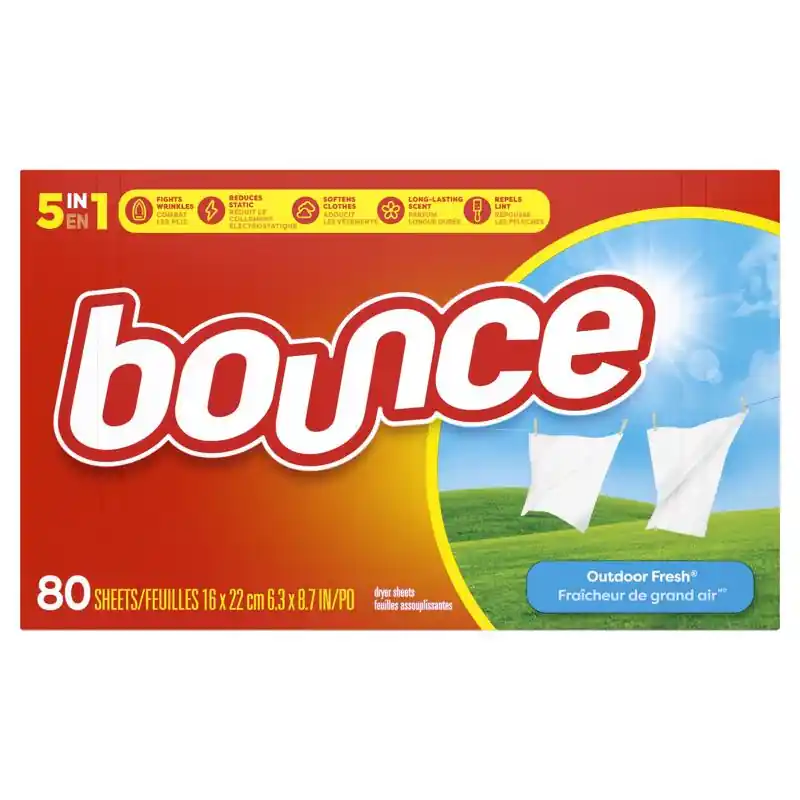 Express Delivery Bounce Outdoor Fresh Scent Wrinkle and Static Remover Sheets 80 sheet 80 pk