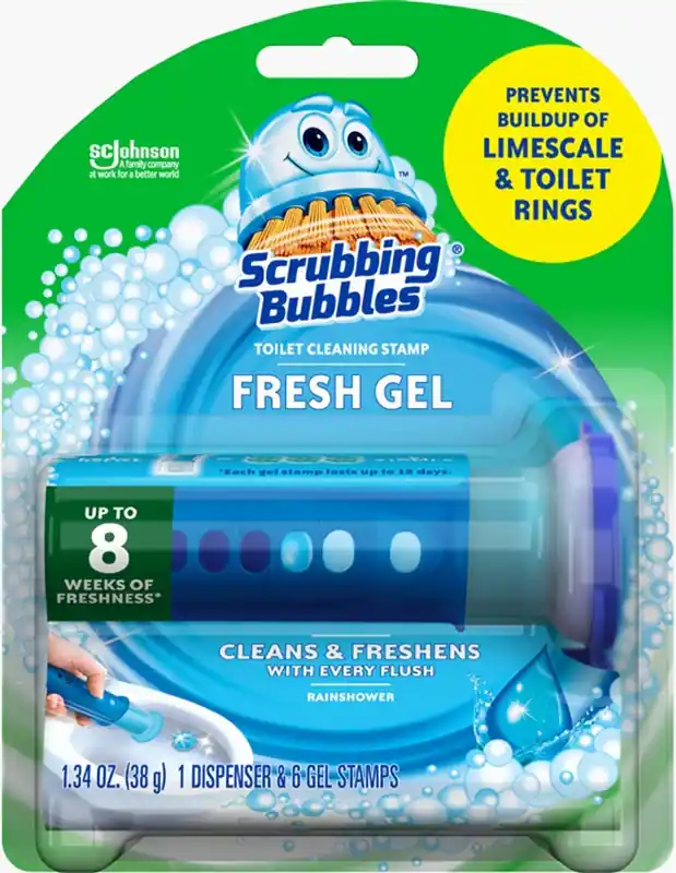 Luxury Scrubbing Bubbles Rainshower Scent Continuous Toilet Cleaning System 1.34 oz Gel