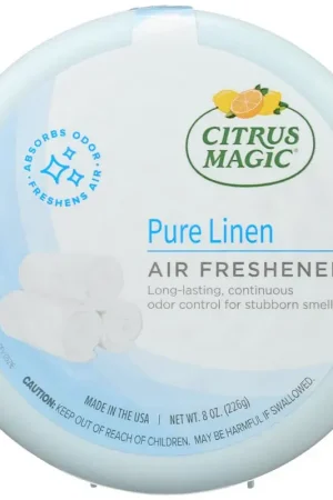 Genuine Citrus Magic Pure Linen Scent Air Freshener 8 oz Solid, Pack of 6