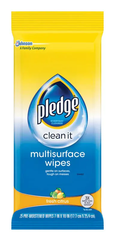 Fast Shipping Pledge No Scent Multi-Surface Cleaner Wipes 25 ct, Pack of 12