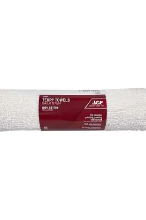 ACE Cotton Terry Cleaning Cloth 14 in. W X 17 in. L 6 pk, Pack of 12 Trusted Brand