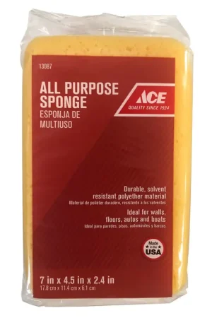 Ace Medium Duty Sponge For All Purpose 7 in. L 1 pc, Pack of 12 Direct From Factory