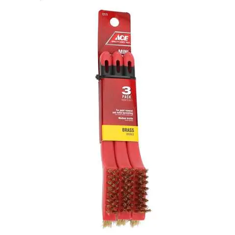 Ace 7 in. L Brass Mini Bristle Brush, Pack of 12 Clearance