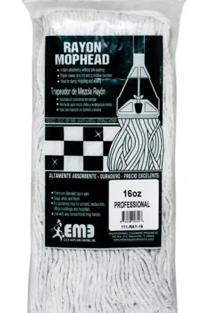 Elite Mops and Brooms 16 oz Cut End Rayon Mop Refill 1 pk, Pack of 6 Express Delivery