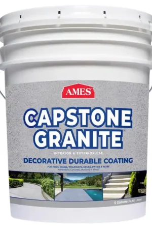 AMES Capstone Granite Gloss Shoreline Water-Based Acrylic Concrete Floor Paint 5 gal Authentic