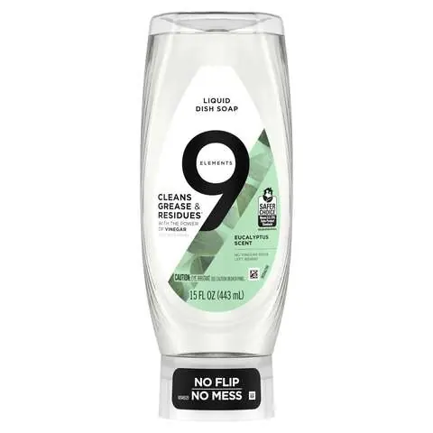 9 Elements EZ Squeeze Eucalyptus Mint Scent Liquid Dish Soap 15 oz 1 pk, Pack of 6 Fast Shipping