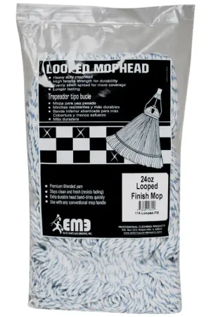 Direct From Factory Elite Mops and Brooms 24 oz. Looped Cotton/Synthetic Blend Mop Refill 1 pk