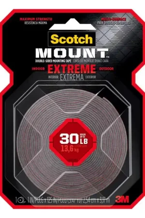 3M Scotch Mount 125 in. L X 1 in. W Double-Sided Mounting Tape Authentic