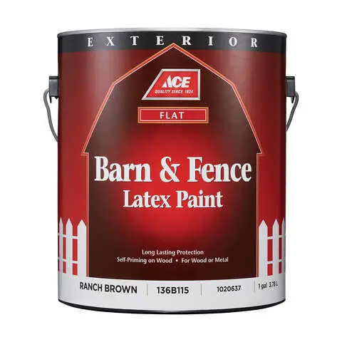 Ace Flat Ranch Brown Barn and Fence Paint Exterior 1 gal, Pack of 4 Big Sale