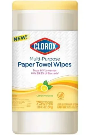 Clorox Lemon Verbena Scent Disinfecting Wipes 75 ct, Pack of 6 Markdown